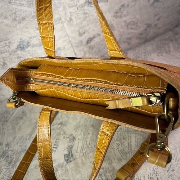 The Zip-Top Small Transport Crossbody: Croc Embossed Leather Edition - Picture 8 of 15